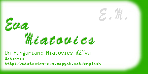 eva miatovics business card